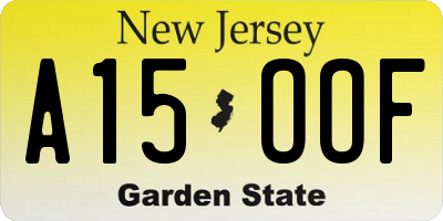 NJ license plate A15OOF