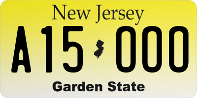 NJ license plate A15OOO