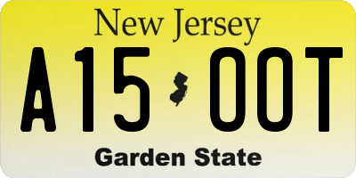 NJ license plate A15OOT