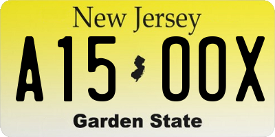 NJ license plate A15OOX