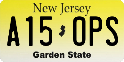 NJ license plate A15OPS