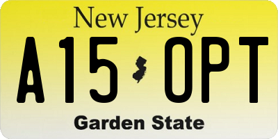 NJ license plate A15OPT