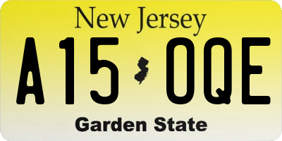 NJ license plate A15OQE