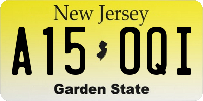 NJ license plate A15OQI