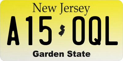 NJ license plate A15OQL