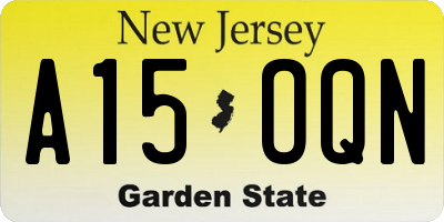 NJ license plate A15OQN