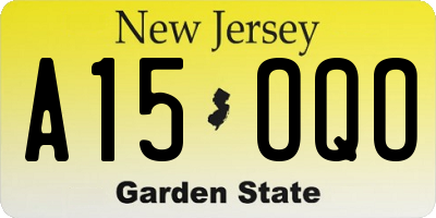 NJ license plate A15OQO