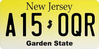 NJ license plate A15OQR