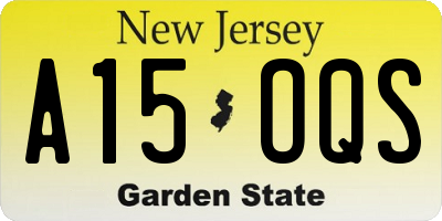 NJ license plate A15OQS