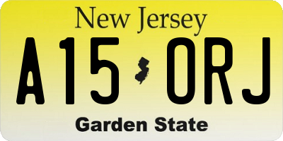 NJ license plate A15ORJ