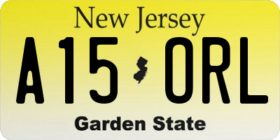 NJ license plate A15ORL