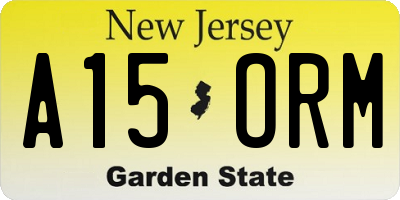 NJ license plate A15ORM
