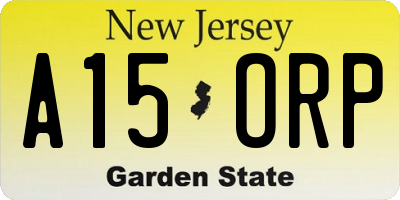 NJ license plate A15ORP
