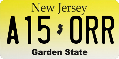 NJ license plate A15ORR