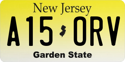 NJ license plate A15ORV
