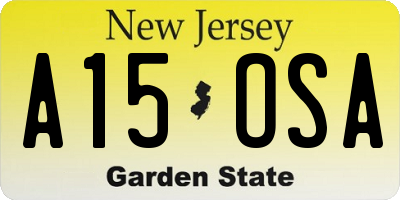 NJ license plate A15OSA