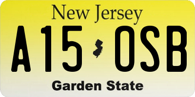 NJ license plate A15OSB