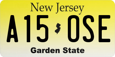 NJ license plate A15OSE