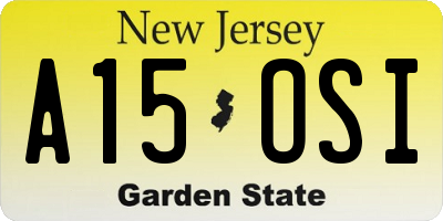 NJ license plate A15OSI