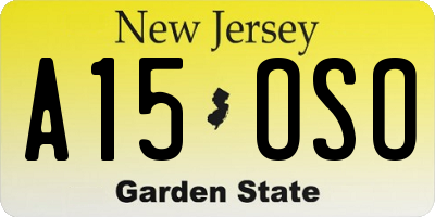 NJ license plate A15OSO