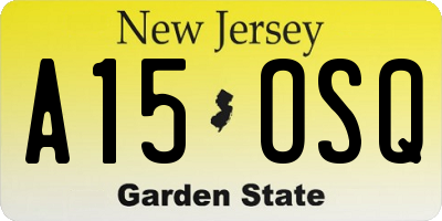 NJ license plate A15OSQ