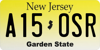 NJ license plate A15OSR