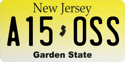 NJ license plate A15OSS