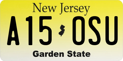 NJ license plate A15OSU