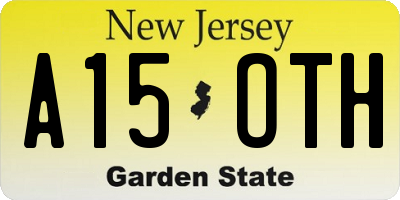 NJ license plate A15OTH