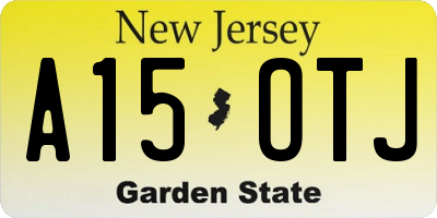 NJ license plate A15OTJ