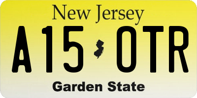 NJ license plate A15OTR
