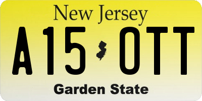 NJ license plate A15OTT