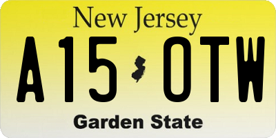 NJ license plate A15OTW