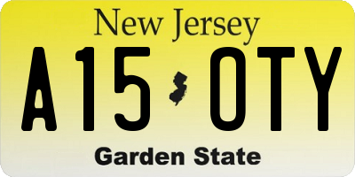 NJ license plate A15OTY