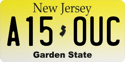 NJ license plate A15OUC