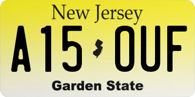 NJ license plate A15OUF