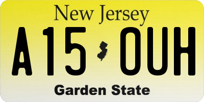 NJ license plate A15OUH