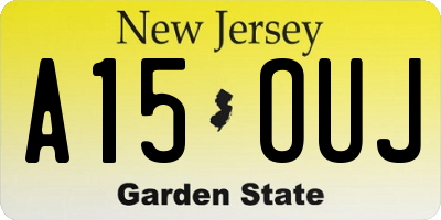 NJ license plate A15OUJ