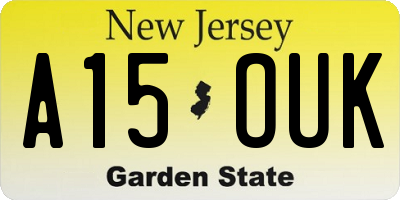 NJ license plate A15OUK