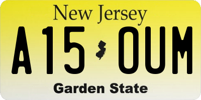 NJ license plate A15OUM