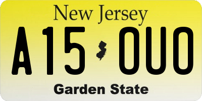 NJ license plate A15OUO