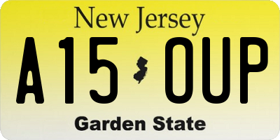 NJ license plate A15OUP
