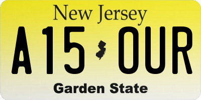 NJ license plate A15OUR