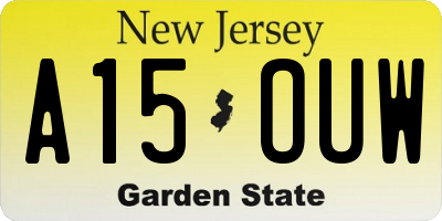 NJ license plate A15OUW