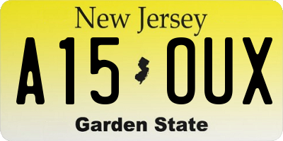 NJ license plate A15OUX