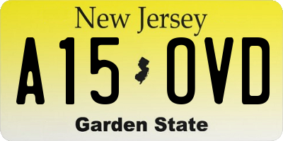 NJ license plate A15OVD