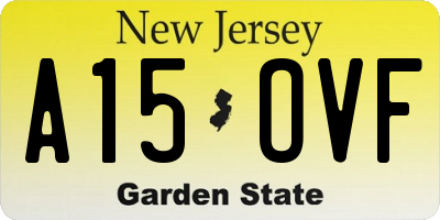 NJ license plate A15OVF