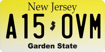 NJ license plate A15OVM