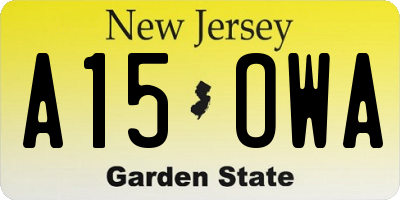 NJ license plate A15OWA