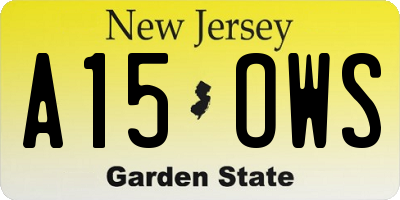 NJ license plate A15OWS